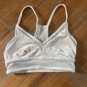 Alo Yoga Luxe Velvet Sports Bra in Nectar Pink